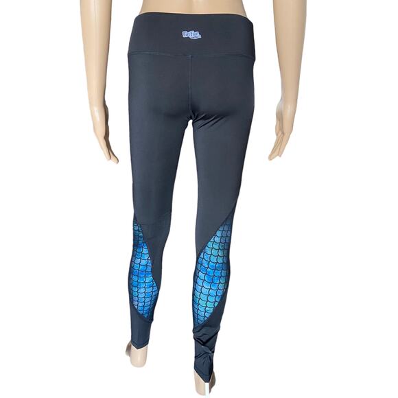 Fin Fun Black and Blue Mermaid Leggings Size XS - Picture 6 of 8